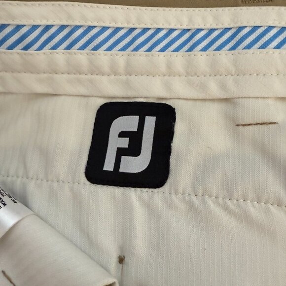 FootJoy Flat Front Chino Golf Pants Men's 36x32 Tan Performance Preppy Stretch - Picture 10 of 12